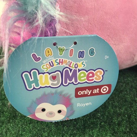 Squishmallow Rayen Hug Mees Laying Pink Sloth Plush 7.5" NWT Target Exclusive - Picture 3 of 9